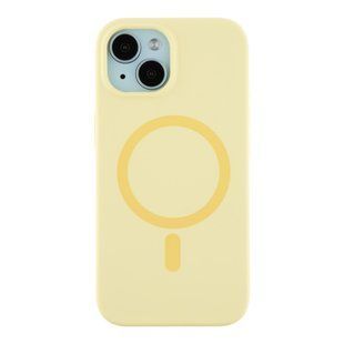 Силіконовий чохол з MagSafe для iPhone 15 Slim Ring Soft жовтий id_20794 фото