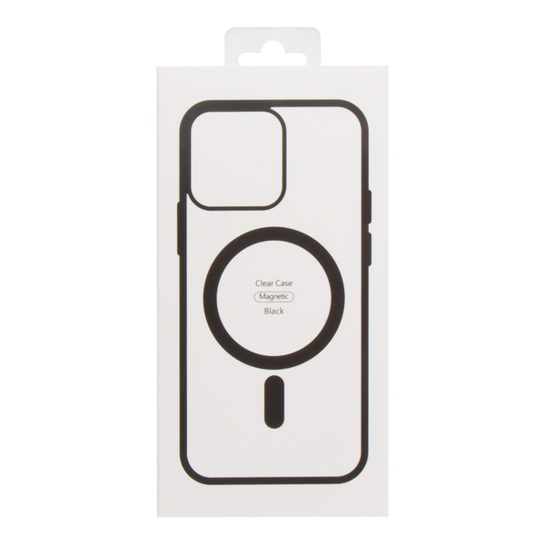 Прозрачный чехол для iPhone 15 Pro з MagSafe Color черный (TPU+PC) id_17384 фото