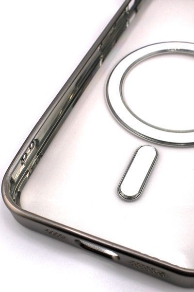Чохол для iPhone 16 Pro з MagSafe Metallic (TPU+PC) срібний id_17486 фото