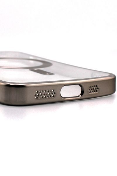 Чохол для iPhone 16 Pro з MagSafe Metallic (TPU+PC) срібний id_17486 фото