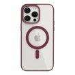 Прозрачный чехол для iPhone 15 Pro з MagSafe Color бордовый (TPU+PC)