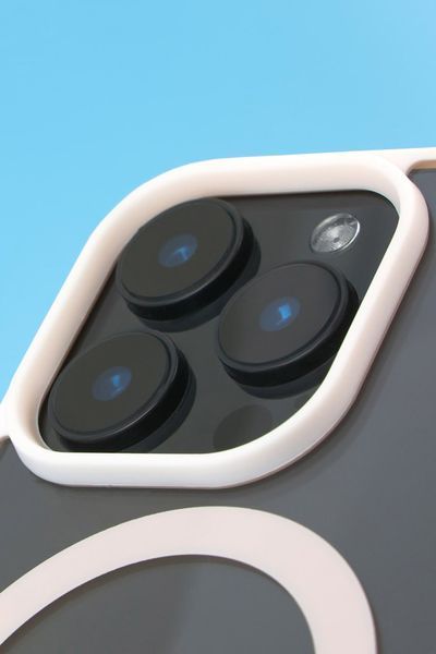 Прозорий чохол для iPhone 15 Pro з MagSafe Color бордовий (TPU+PC) id_17487 фото