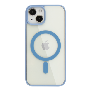 Прозорий чохол для iPhone 15 з MagSafe Color блакитний (TPU+PC) id_17488 фото