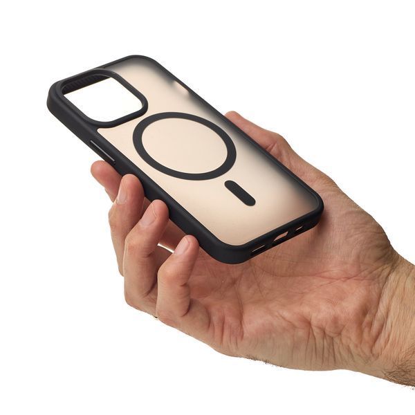 Чохол для iPhone 14 Pro матовий з Magsafe чорний Matte id_21165 фото