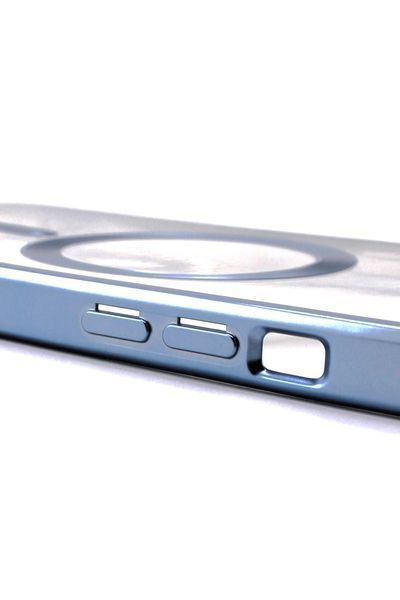 Чехол для iPhone 12 Pro Max з MagSafe Metallic (TPU+PC) голубой id_17389 фото