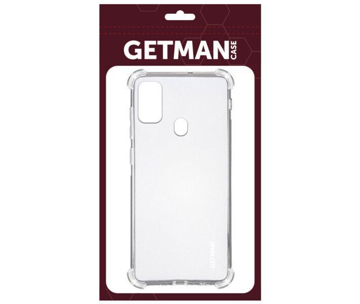 Силиконовый ударопрочный прозрачный чехол для Samsung M21 (M215) GETMAN (бампер) 1586477617 фото