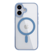 Прозрачный чехол для iPhone 16 с MagSafe Color голубой (TPU+PC)