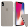 Силиконовый чехол для iPhone XS Max с закрытым низом серый Pebble 23 Silicone Case Full (бампер)