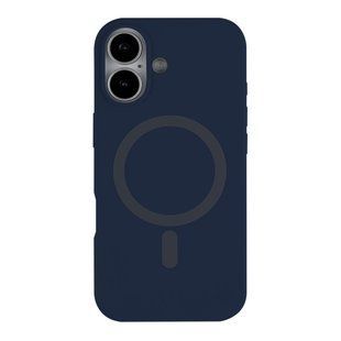 Силіконовий чохол з MagSafe для iPhone 17 Slim Ring Soft темно синій id_20744 фото