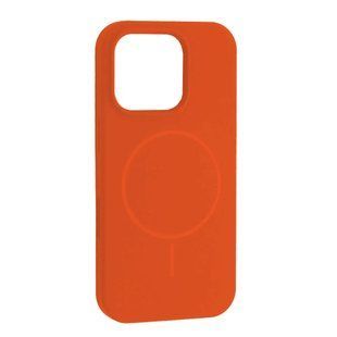 Силіконовий чохол з MagSafe для iPhone 16 Pro Max Slim Ring Silicone Case оранжевий id_21219 фото