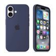 Силиконовий чехол для iPhone 16 с закрытым низом Silicone Case темно синий Midnight Blue 8 (бампер)