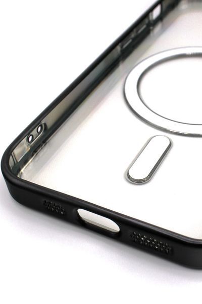 Чехол для iPhone 14 с MagSafe Metallic (TPU+PC) черный 2231467211 фото