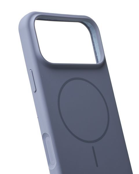 Силіконовий чохол з MagSafe для iPhone 17 Pro Max Slim Ring Silicone Case сіро синій id_21089 фото