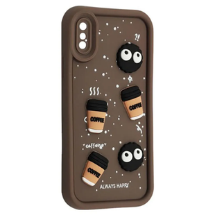 Силіконовий чохол для iPhone X / XS (10) коричневий Cookie 3D Coffee-n-Sweets (бампер) id_18188 фото