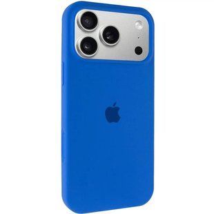 Силіконовий чохол для iPhone 17 Pro Max з закритим низом Silicone Case синій Royal Blue 3 (бампер) id_17956 фото