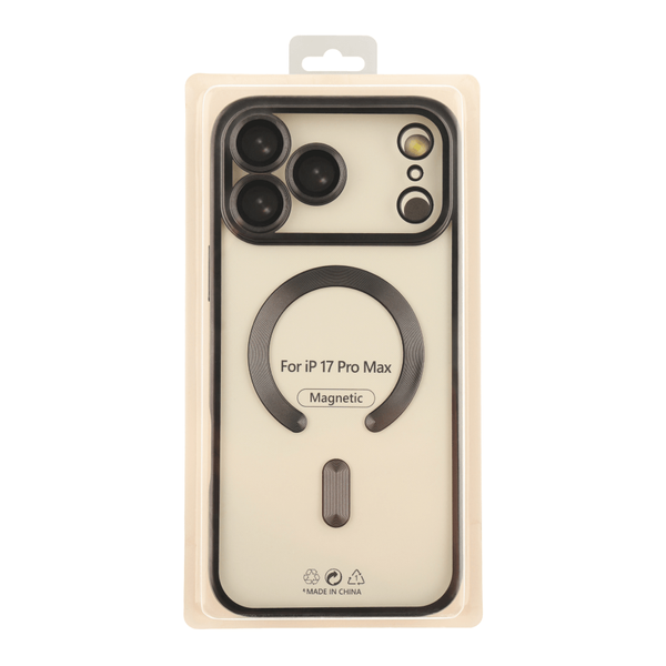 Чохол для iPhone 18 Pro Max з MagSafe Metallic (TPU+PC) чорний id_21970 фото