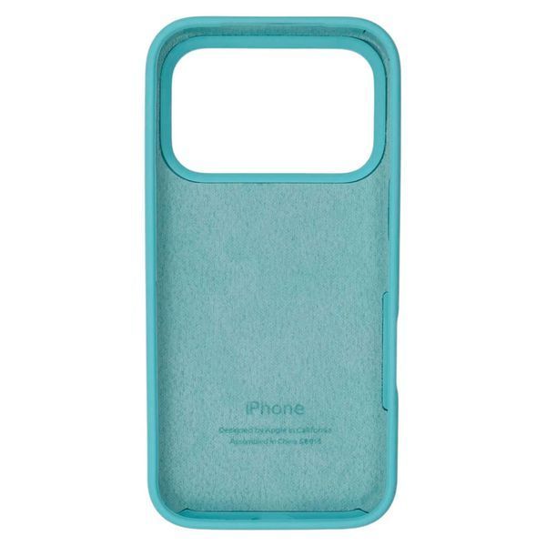 Силіконовий чохол для iPhone 18 Pro Max з закритим низом Silicone Case бірюзовий Sea Blue 21 (бампер) id_21871 фото