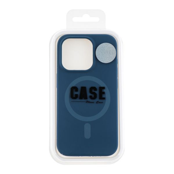 Силіконовий чохол з MagSafe для iPhone 16 Pro Max Slim Ring Soft темно синій id_20749 фото
