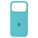 Силіконовий чохол для iPhone 18 Pro Max з закритим низом Silicone Case бірюзовий Sea Blue 21 (бампер) id_21871 фото 1