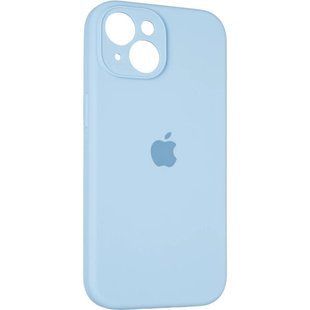 Силіконовий чохол для iPhone 15 з закритим низом та камерою Silicone Case блакитний Sky Blue 58 (бампер) id_18456 фото
