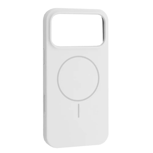 Силіконовий чохол з MagSafe для iPhone 18 Pro Max Slim Ring Silicone Case білий id_21925 фото