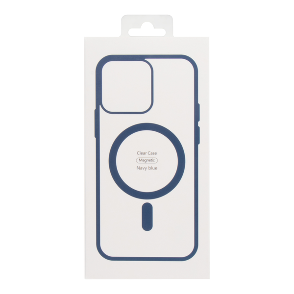 Прозорий чохол для iPhone 15 Pro з MagSafe Color темно синій (TPU+PC) id_17450 фото