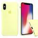 Силіконовий чохол для iPhone X / XS (10) з закритим низом жовтий Cream Yellow 60 Silicone Case (бампер) id_18288 фото 1