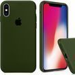 Силіконовий чохол для iPhone X / XS (10) з закритим низом хакі Virid 48 Silicone Case (бампер)