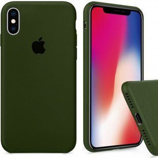 Силіконовий чохол для iPhone X / XS (10) з закритим низом хакі Virid 48 Silicone Case (бампер) 2764470412 фото
