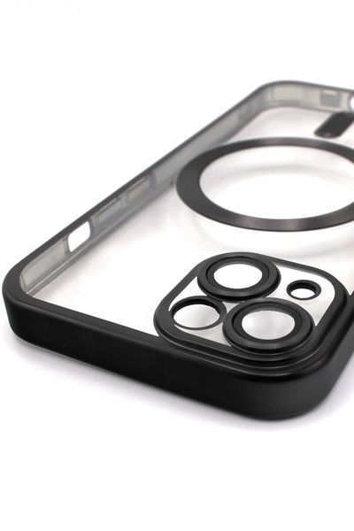 Чехол для iPhone 13 с MagSafe Metallic (TPU+PC) черный 2231467220 фото
