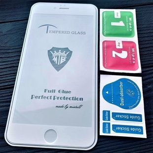Защитное стекло для iPhone 6 Plus / 6+ белое 1617067503 фото
