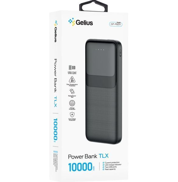 Павербанк Gelius TLX GP-PB311 10000 mAh 10W чорний 2769240364 фото
