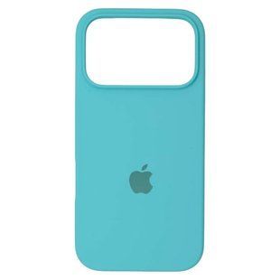 Силіконовий чохол для iPhone 17 Pro Max з закритим низом Silicone Case бірюзовий Sea Blue 21 (бампер) id_17965 фото