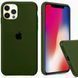 Силіконовий чохол для iPhone 11 Pro з закритим низом Хакі Virid 48 Silicone Case Full (бампер) 2469059974 фото 1