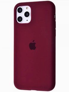 Силиконовый чехол для iPhone 11 Pro Max с закрытым низом бордовый Maroon 42 Silicone Case Full (бампер) id_17786 фото