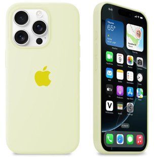 Силіконовий чохол для iPhone 13 Pro з закритим низом Silicone Case жовтий Cream Yellow 60 (бампер) id_19846 фото