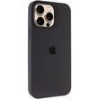 Силіконовий чохол для iPhone 12 Pro Max з закритим низом темно сірий Pebble 15 Silicone Case (бампер)