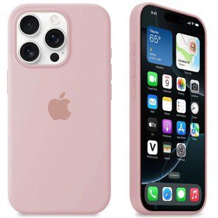 Силіконовий чохол для iPhone 15 Pro Max з закритим низом Silicone Case Пудровий Pink Sand 19 (бампер) 2506400578 фото