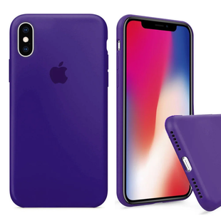 Силіконовий чохол для iPhone X / XS (10) з закритим низом фіолетовий Ultra Violet 30 Silicone Case (бампер) id_17686 фото