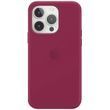 Силиконовый чехол для iPhone 15 Pro с закрытым низом малиновый Rose Red 36 Silicone Case (бампер)