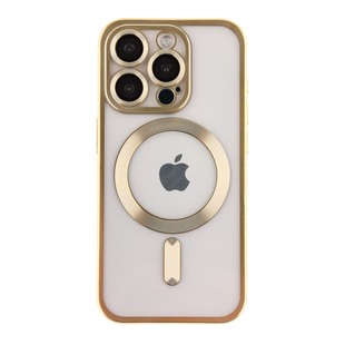 Чохол для iPhone 15 Pro Max з MagSafe Metallic (TPU+PC) золотий 2231467225 фото