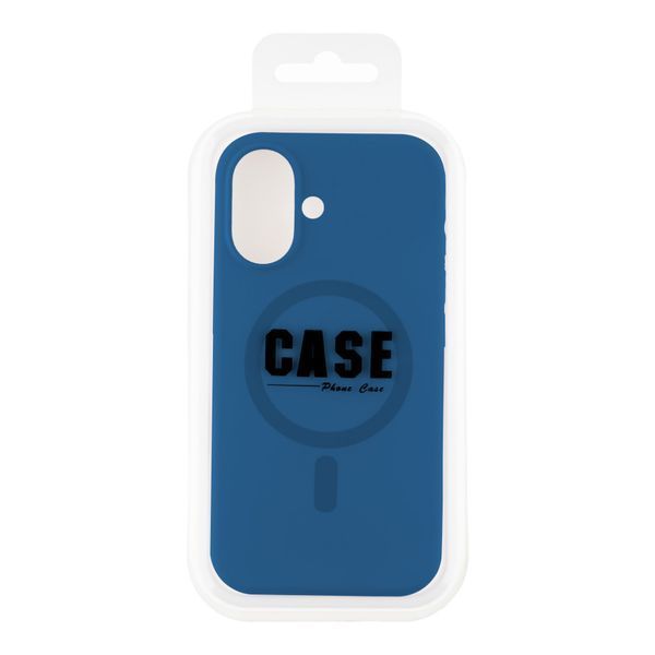 Силиконовый чехол з MagSafe для iPhone 16 Slim Ring Soft темно синий id_20763 фото