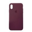 Силиконовый чехол для iPhone XS Max с закрытым низом бордовый Plum 67 Silicone Case (бампер)