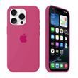 Силіконовий чохол для iPhone 15 Pro з закритим низом малиновий Dragon Fruit 54 Silicone Case (бампер)