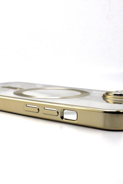 Чехол для iPhone 16 Pro Max з MagSafe Metallic (TPU+PC) золотой id_17463 фото