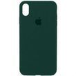 Силиконовый чехол для iPhone XS Max с закрытым низом темно зеленый Forest Green 49 Silicone Case (бампер)