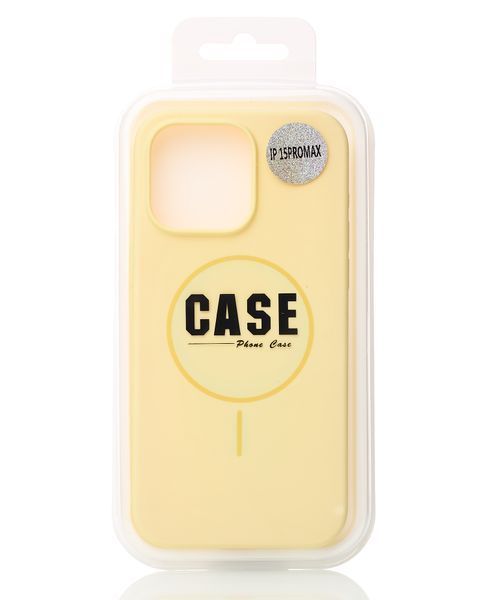 Силіконовий чохол з MagSafe для iPhone 15 Slim Ring Soft світло жовтий id_21072 фото