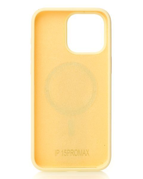 Силіконовий чохол з MagSafe для iPhone 15 Slim Ring Soft світло жовтий id_21072 фото