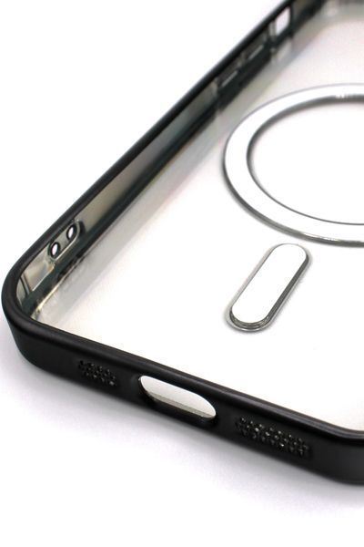 Чехол для iPhone 16 з MagSafe Metallic (TPU+PC) черный id_17366 фото