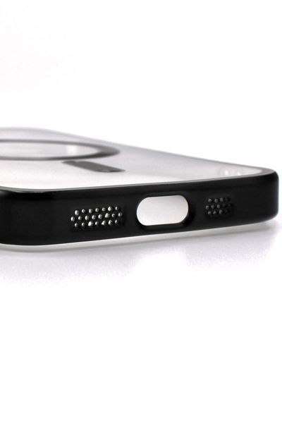 Чехол для iPhone 16 з MagSafe Metallic (TPU+PC) черный id_17366 фото